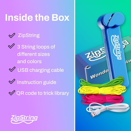 ZipString , Gift for Kids and Adults, As Seen on Shark Tank, Recommended Age 4  years old, Bodacious Blue