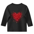 thumbnail image 3 of Cethrio Girls Valentine's Day Tops, Casual Printed Crew Neck 3/4 Sleeve Girls T-Shirts Black Size 5T, 3 of 4