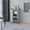 Grey, variant on Kitchen Carts, Baltimore Bar Cart with Casters, Glass Door and 2-Side Shelf, Grey Kitchen Islands,Engineered Wood Metal Kitchen Carts, Furniture Dining Furniture Kitchen Islands & Carts