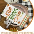 thumbnail image 5 of Thanksgiving Give Thanks Pumpkin Kitchen Dish Towels Set of 2, Fall Buffalo Plaid Check Bow Hand Towels Drying Baking Cooking Cloth, Autumn Maple Leaves Farmhouse Home Kitchen Decor 18x26 Inch, 5 of 6