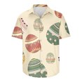 thumbnail image 5 of Lilgiuy Easter Shirt for Men Summer Beach Casual Easter Eggs Graphic Short Sleeve Button Down Hawaiian Shirts for Outdoor Activities (Beige,XL), 5 of 5