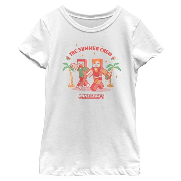 Girls Minecraft Summer Crew T Shirt