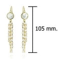 thumbnail image 2 of AeraVida Enchanted White Howlite Stone with Pearls and Crystals Tassel Dangle Earrings, 2 of 4