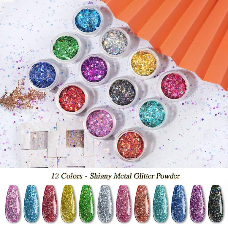 Starter Acrylic Kit #3 - 24 Colors Glitter Acrylic Powder Nail Kit wit –  Cooserry
