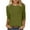 Army Green, variant on Lindreshi Long Sleeve Shirts for Women Plus Size Women's Fashion Solid Loose T-Shirt Mid-length 3/4 Sleeves Blouse Round Neck Casual Tops