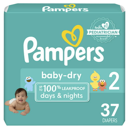 Pampers Baby Dry Extra Protection Diapers, Size 2, 37 Count