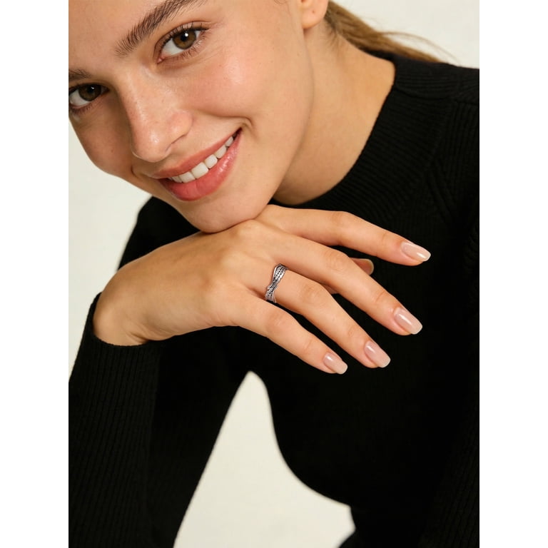Silvora Angel Wing Sterling Silver Ring, Unisex photo 3