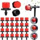 thumbnail image 1 of Gotero de riego ajustable de 100 piezas, 1/4 '' Sistema de riego por goteo automático, goteros de microaspersión para invernadero de plantas, jardín Diy (rojo) se kaili Sencillez, 1 of 5