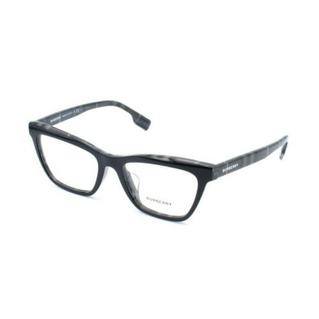 Burberry Eyeglasses BE2309F 3829 54mm Black On Charcoal Check / Demo Lens