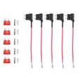 thumbnail image 1 of Unique Bargains 5 Set Universal Car Fuse Tap and Circuit Adapters 12V with 10A Standard Blade Type Fuses, 1 of 8