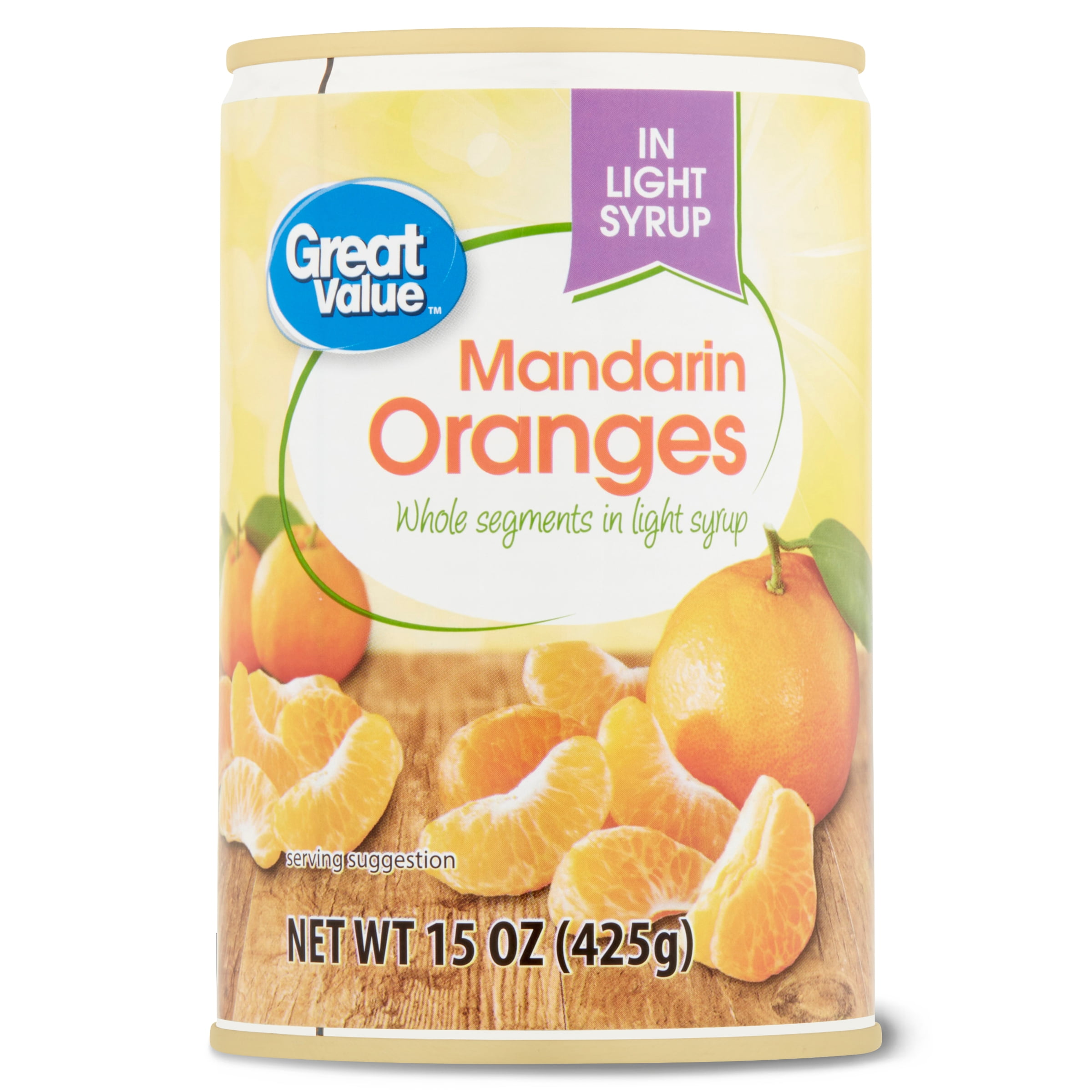 Great Value Mandarin Oranges in Light Syrup, 15 oz