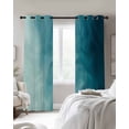 thumbnail image 2 of Blue Teal Ombre Blackout Curtains for Bedroom, Thermal Insulated Drapes, Coastal Beach Modern Abstract Art Black Out Curtains 63 Inch Long Room Darkening Kitchen Curtains 42"x63" 2 Panels, 2 of 8