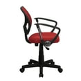 thumbnail image 5 of Flash Furniture Neri Low Back Red Mesh Swivel Task Office Chair with Arms, 5 of 6