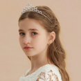 thumbnail image 3 of Tiara de princesa con diamantes de imitación para niños, accesorios de cumpleaños para niñas, corona de cristal nupcial, Tiara, joyería para el cabello de boda JM, 3 of 5