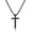 Black, variant on Cross Necklace for Men, Silver Black Gold Stainless Steel Plain Cross Pendant Necklace for Men Box Chain 16-30 Inch