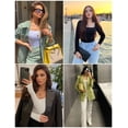 thumbnail image 5 of Ekouaer Womens Long Sleeve Shirts Square Neck Slim Fit Basic Tops Ribbed Thermal Undershirts Layering Tee, 5 of 6