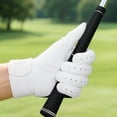 thumbnail image 1 of Breathable Sheepskin Golfing Glove Non Slip Swing Guide for Men with Removable Plate, 1 of 7