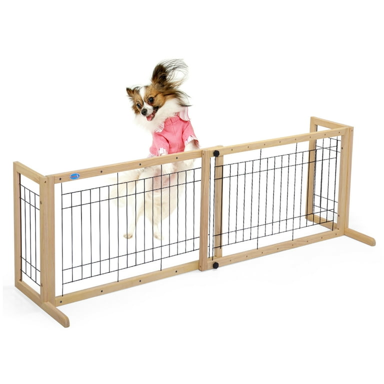 Coziwow Adjustable Wooden Dog Pet Gate Free-Standing 21''H,