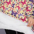 thumbnail image 3 of Oversized Wearable Blanket Hoodie,Butterfly Colorful Wing Pattern Sherpa Blanket Hoodie with Super Pockets,Super Warm Fuzzy Pullover for Women & Men, 3 of 6