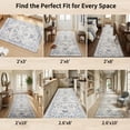 thumbnail image 6 of Washable Runner Rug 2X8 Ft Non Slip Cloud-Feel Softness Bohemian Distressed Grey & Navy Blue, MOURZAORS, 6 of 8