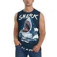 thumbnail image 2 of Lsque Shark Print Men's Cotton Blend Sleeveless Muscle Shirts (S-3XL)- Moisture Wicking, Odor Protection, UPF 30+,XX-Large, 2 of 8