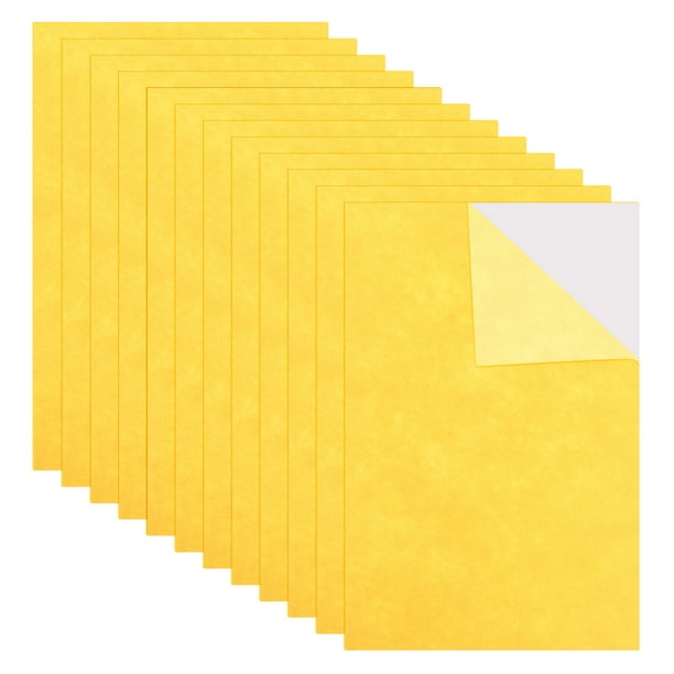 Uxcell 12 piezas de hojas de fieltro autoadhesivas de 11.8x7.9 pulgadas para manualidades y artes, amarillas