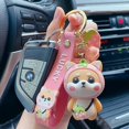 thumbnail image 4 of Lindo llavero de regalo: dijes de mochila kawaii con dibujos de Shiba Inu, llaveros de animales para niños y niñas, llaveros para mujeres, hombres y parejas, llavero de coche., 4 of 5