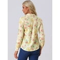 thumbnail image 4 of DARING DIVA Women's Long Sleeve Button-Down Ditsy Floral Shirt Top M Light Yellow, 4 of 6