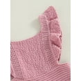thumbnail image 5 of Bagilaanoe Newborn Baby Girl Rompers Dress Knitting Fly Sleeve Ruffle Bodysuit 3M 6M 12M 24M Infant One Piece Jumpsuit, 5 of 8