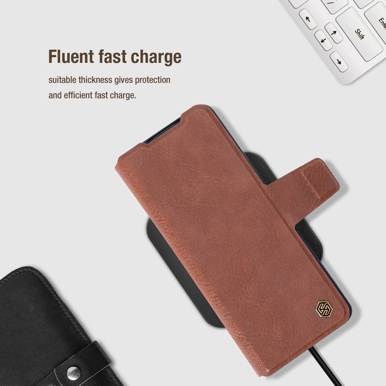 Compatible with Samsung Galaxy Z Fold4 Wallet Case with S Pen Holder, Premium PU Leather Flip Folio, Card Slots, RFID Blocking, Kickstand, Phone Cover for Galaxy Z Fold 4, Brown