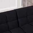 thumbnail image 4 of Aukfa 75" Flared Arm Futon Convertible Sofa Bed, Curved Sleeper Sofa for Home Office, Corduroy, Black, 4 of 11