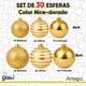 thumbnail image 2 of Esferas para árbol de navidad Artego set mix de 30 esferas = 10pz*8cm 20pz*6cm color Dorado * Línea Glitter 3 acabados glitter, brillante y cromada, para colgar Christmas ornaments, 2 of 7