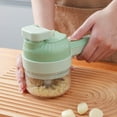 thumbnail image 6 of Christmas Gifts Clearance! Dezsed Vegetable Chopper Clearance 4-in-1 Handheld Electric Chopper Set, Chopper Mini Cordless Electric Garlic Crusher, Vegetable And Chopper green, 6 of 8