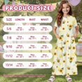 thumbnail image 7 of Uourmeti Girl's Short Sleeve Cartoon Bee Sunflower Print Crew Neck Loose Casual Long Maxi Dress with Pockets Toddler Girls Sundress Clothes, Size 11-12 Years, 7 of 7