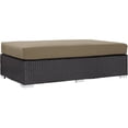 thumbnail image 4 of Modway Convene Rectangle Fabric Rattan Patio Ottoman in Espresso/Mocha, 4 of 5