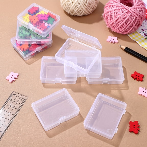 MERRYHAPY 24-Pack Transparent Plastic Storage Boxes Small Containers for Home Office Organization