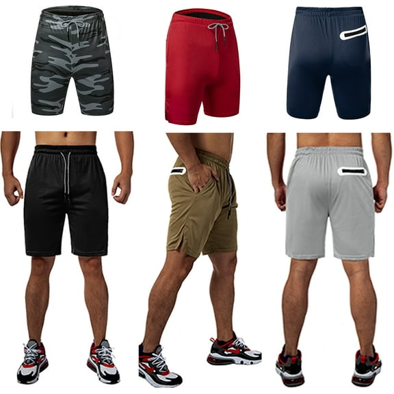 Men's Summer Shorts Elastic Workout Short Jersey Shorts with Drawstring for Men for Bodybuilding Running Exercising Jogging