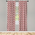 thumbnail image 3 of Ambesonne Geometric Curtains, Ornamental Christmas, Pair of 28"x63", Ruby White, 3 of 5
