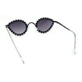thumbnail image 4 of Large Rhinestone Rim Micro Small Hippie Cat Eye Metal Sunglasses Black - Smoke, 4 of 4