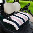 thumbnail image 2 of Golf Cart Seat Covers for 2 Seater, Pink Navy Blue Striped Soft Microfiber Cart Seat Towel Blanket, Farmhouse Stripe Art Absorbent Breathable Non Slip Bench Seats Protector for Golf Course 51"x31", 2 of 9
