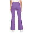 thumbnail image 7 of YaEYa Girls School Uniform Pant Striped Trim Slim Fit Bell Bottom Trousers Fitted Flare Leg Pants High Waist With Side Pocket Button Fly Trouser Preppy Outfit (Purple,11-12 Years), 7 of 7