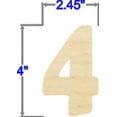 thumbnail image 2 of Pack of 1, 4 Inch x 1/4" Baltic Birch 4 Wood Numbers in The Goudy Font for Wood Craft Project, Children or Adult Art Work, Home and Holiday Décor and DIY Fun, Made in USA, 2 of 2