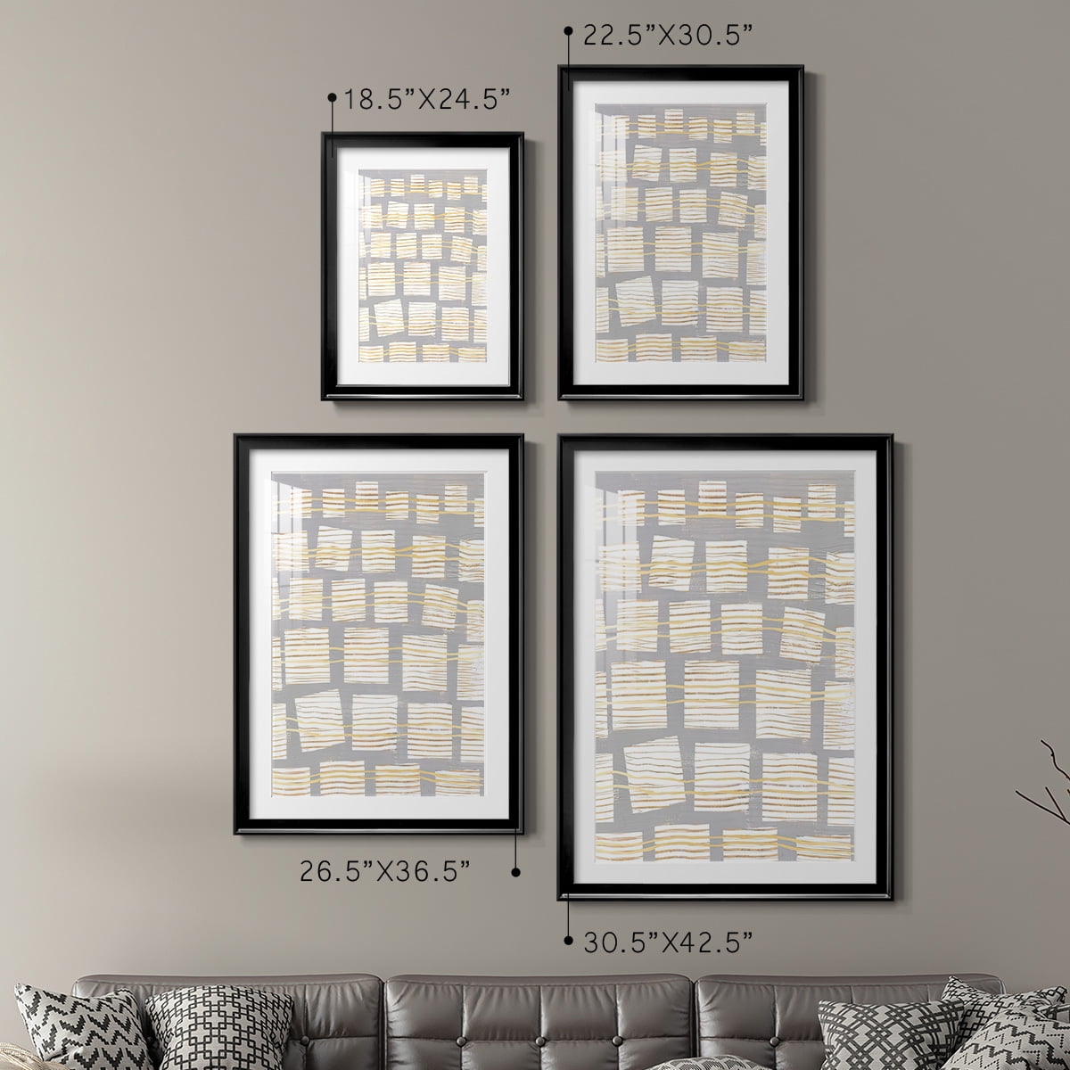 Wexford Home Networks I Premium Framed Print, 30.5" x 42.5" - Ready to Hang, Black (Set of 2)