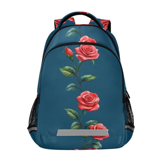 ALAZA Flower Roses Backpack Elementary School Bag Bookbag Travel Rucksack