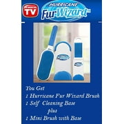 Hurricane Fur Wizard Double Sided Lint Brush with Self Cleaning Base  --  Plus Extra Mini Brush with Base