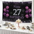 thumbnail image 6 of Happy 27th Birthday Banner, Purple Happy 27th Birthday Party Decorations for Girls, 27 Year Old Birthday Supplies Backdrop Décor, 5.9 X 3.8 Fts, 6 of 10