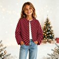 thumbnail image 6 of Grblisyd Girls Cardigan Comfy Kids Button Down Long Sleeve School Uniform Sweaters Cute Print Fall Winter Warm Jacket, 6 of 6