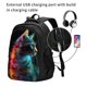 thumbnail image 2 of Fotbe Neon Spectrum Cat Portrait Mochila con Estampado y Puerto USB para Hombre y Mujer, Mochila Antirrobo, Mochila de Viaje, Mochila Escolar, Mochila Universitaria, 2 of 7