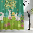 thumbnail image 2 of Happy Easter Small Stall Shower Curtain, Waterproof Shower Curtains for Bathroom, Rabbits Eggs Spring Daisy Floral Grass Green Washable Fabric Bath Curtain for Bathtub with Hooks 36x72 Inches, 2 of 9