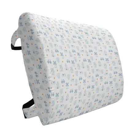 

Dutch Lumbar Pillow Traditional Holland Culture Elements with Doodle Style Clogs Bicycles Soft Back Cushion for Office Chairs with Adjustable Straps 14 x 13 Navy Blue Orange by Ambesonne